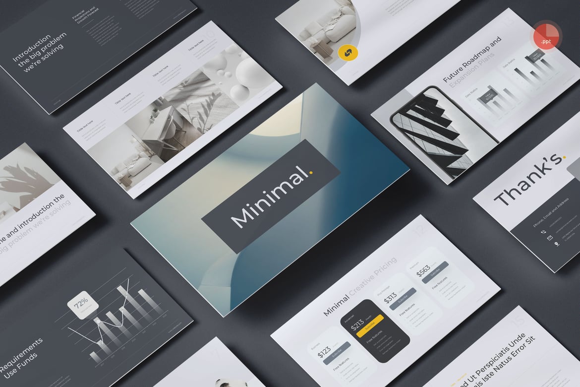 Template Presentasi Bisnis Kreatif Minimalis untuk PowerPoint