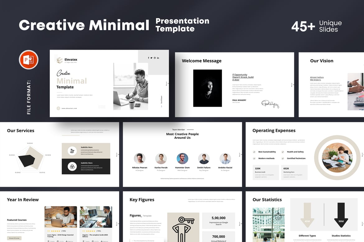 Template Presentasi PowerPoint Kreatif dan Minimalis
