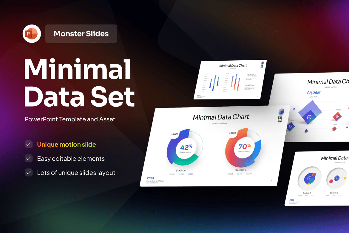 Template PowerPoint Data Minimalis yang Menarik