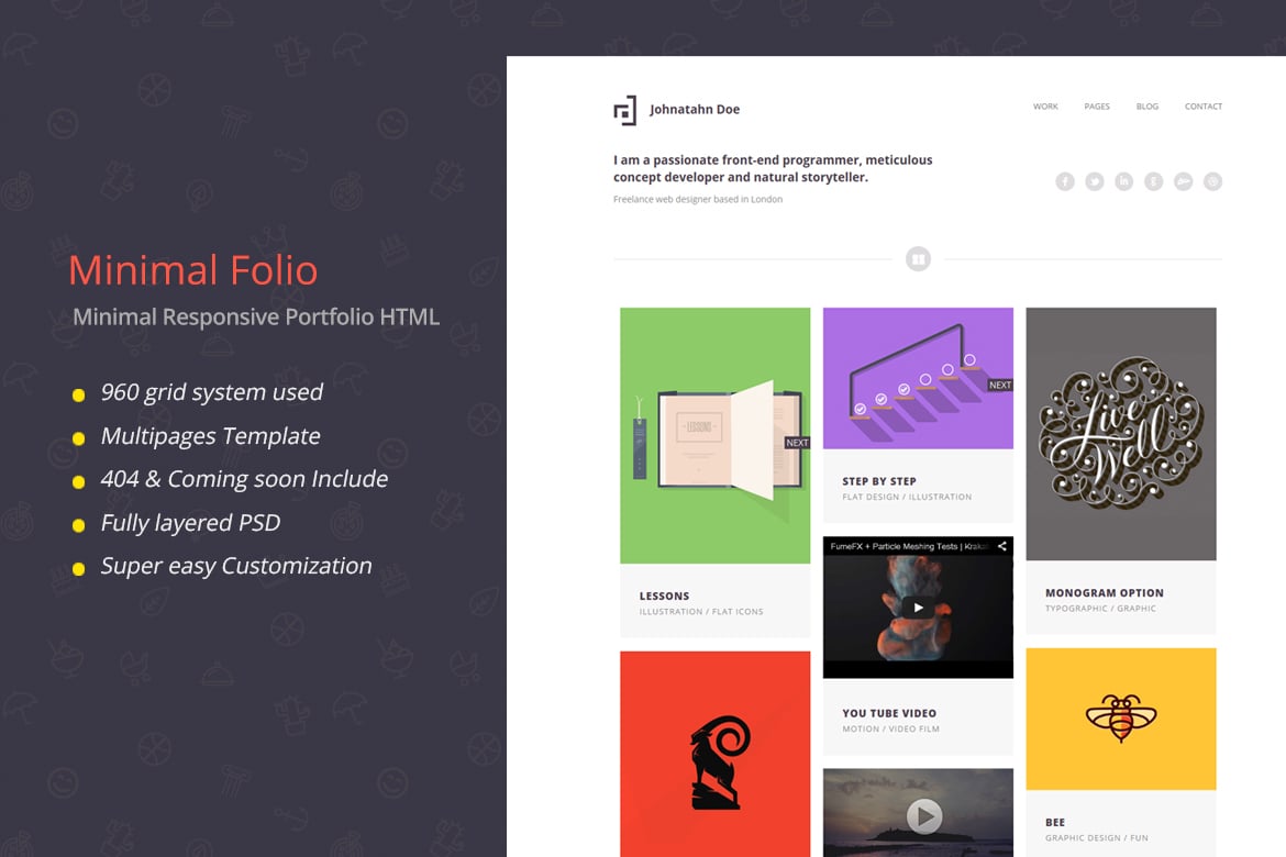 Template Website Portfolio Minimalis yang Responsif dan Modern