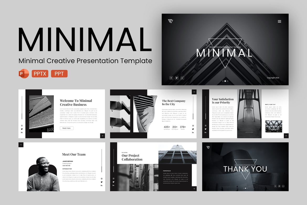 Template Presentasi PowerPoint Minimalis yang Elegan dan Kreatif
