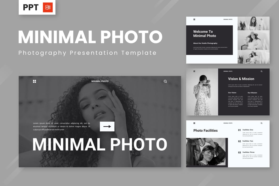 Template Presentasi PowerPoint Minimalis untuk Fotografi