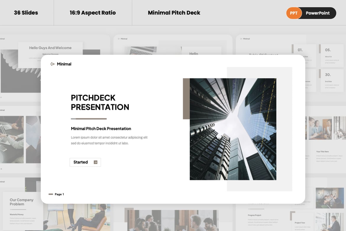 Template Presentasi Pitch Deck Minimalis yang Menarik