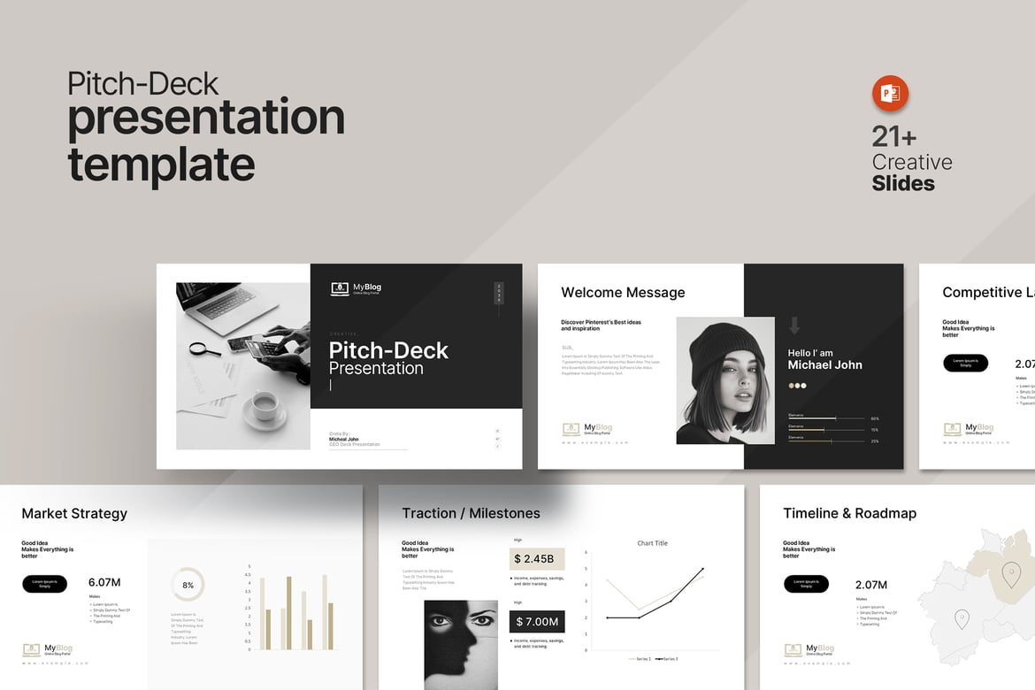 Template Presentasi PowerPoint Minimalis dengan Sentuhan Beige