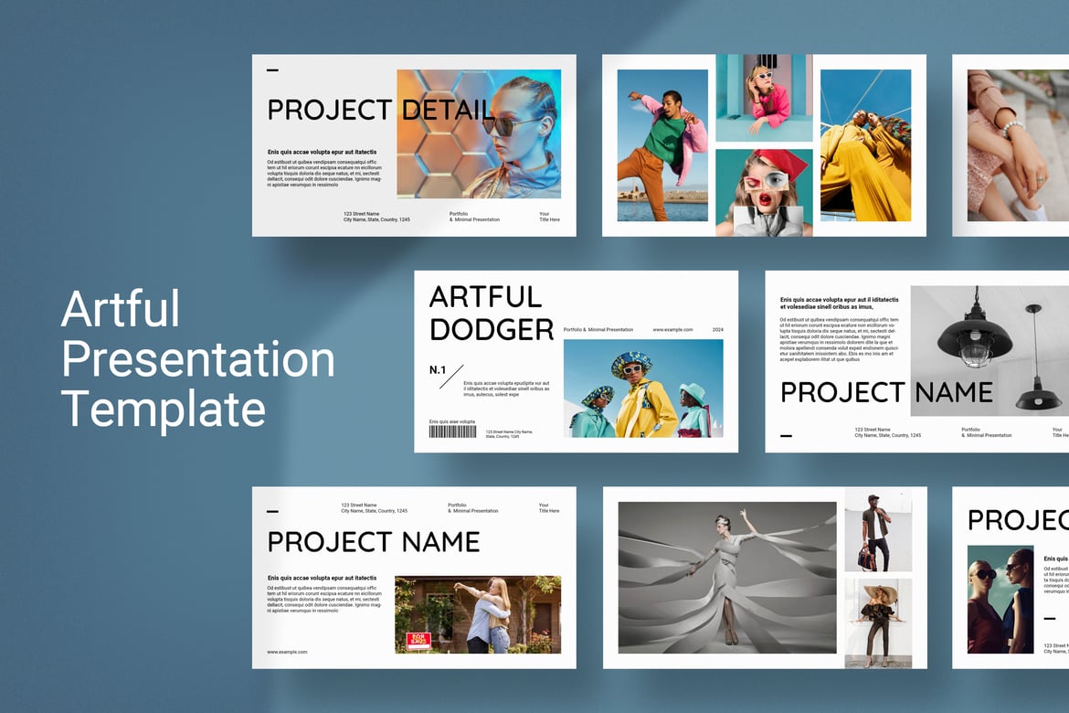 Template PowerPoint Portfolio Minimalis yang Elegan
