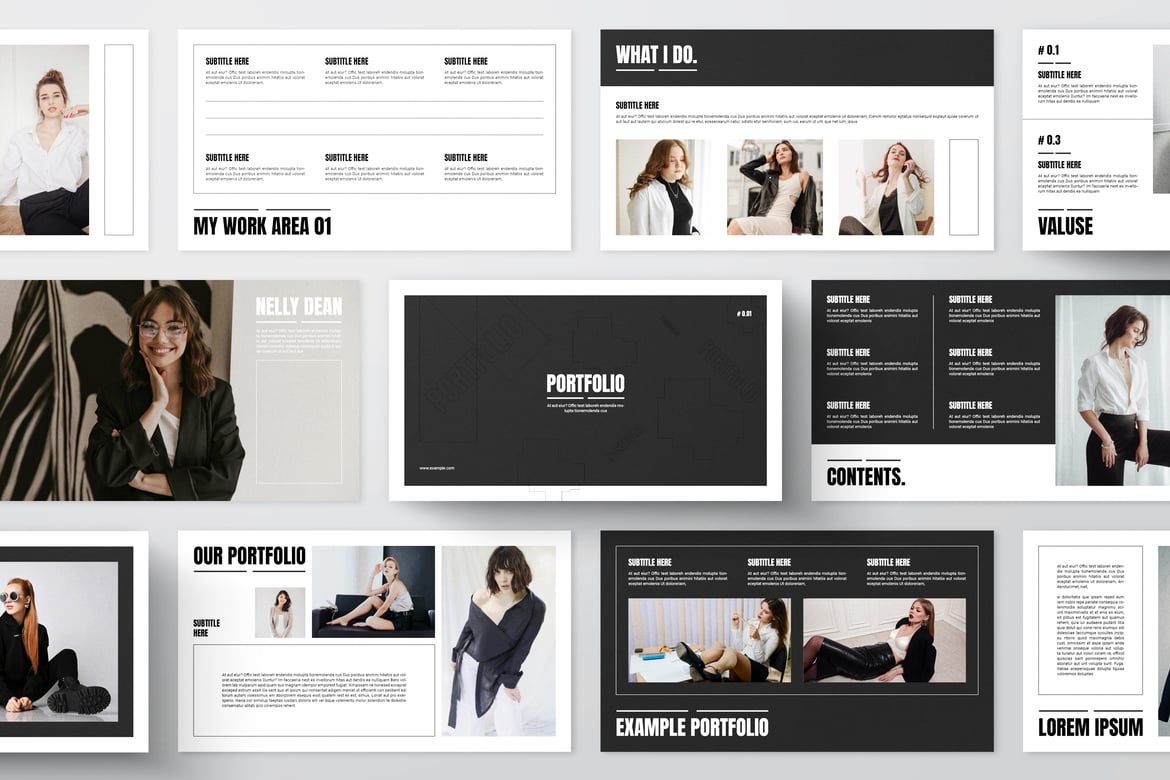 Template Presentasi PowerPoint Portofolio Minimalis yang Menarik