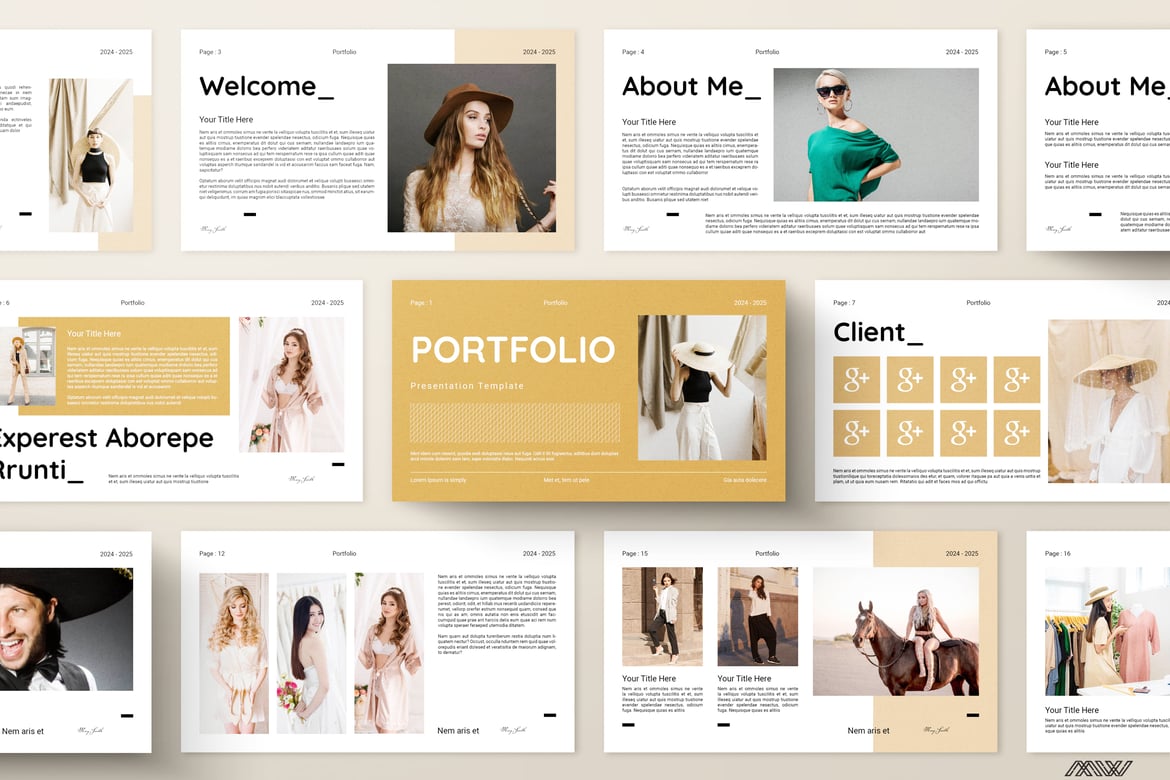 Template Presentasi PowerPoint Portofolio Minimalis yang Menarik