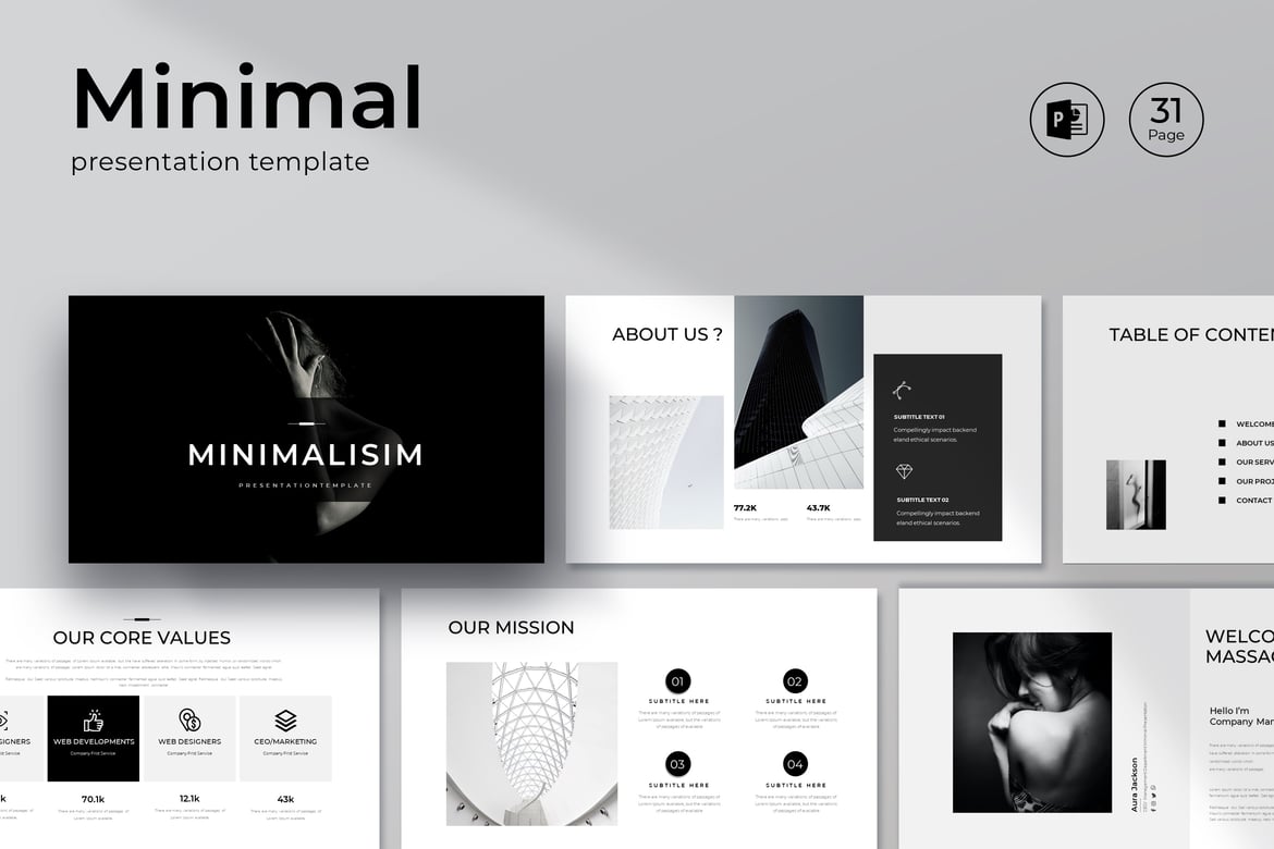 Template PowerPoint Minimalis untuk Presentasi Profesional