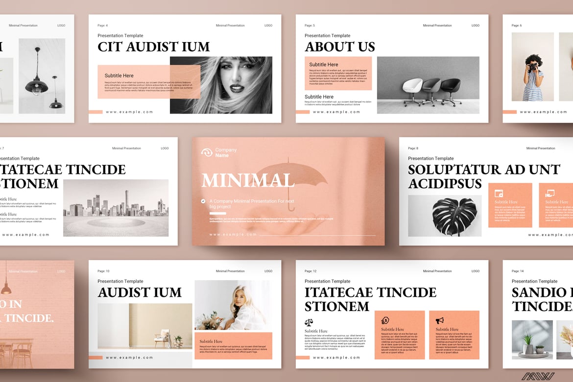 Template PowerPoint Presentasi Minimalis yang Modern dan Kreatif
