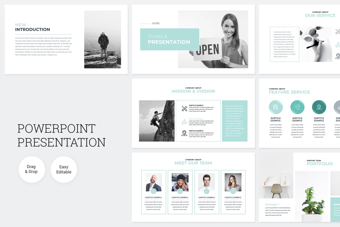 Template PowerPoint Presentasi Minimalis yang Modern