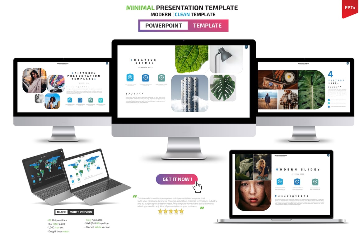 Template Powerpoint Presentasi Minimalis yang Elegan