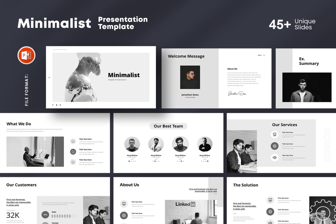 Template PowerPoint Presentasi Minimalis yang Menawan
