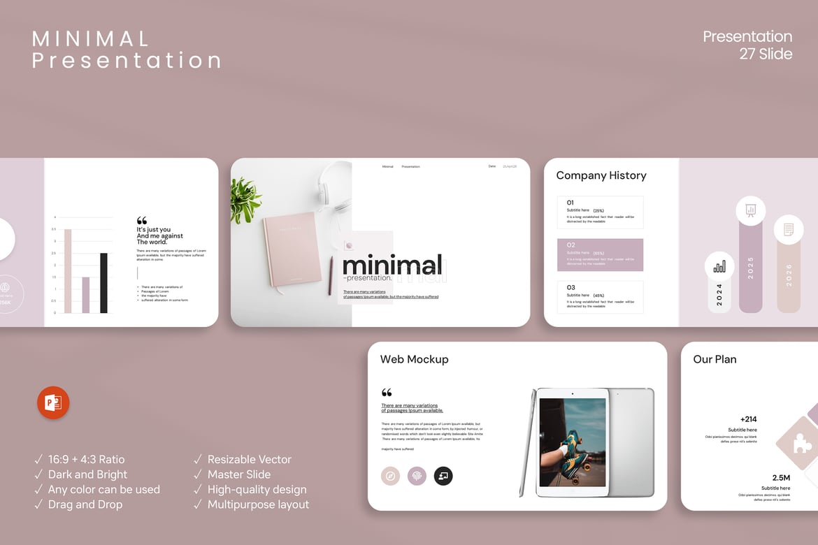 Template Presentasi PowerPoint Minimalis yang Elegan