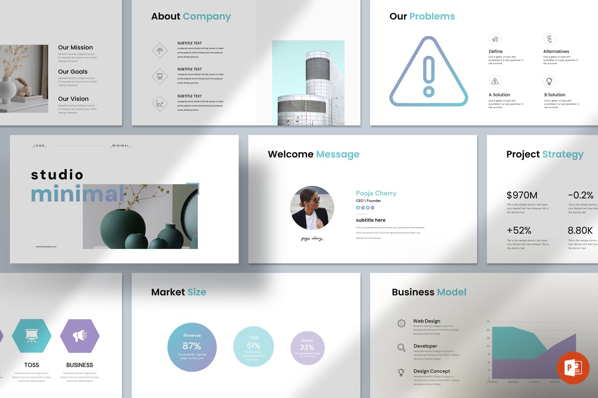 Template PowerPoint Presentasi Minimalis yang Profesional