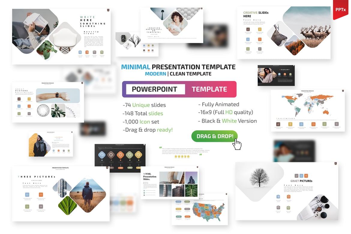Template Powerpoint Presentasi Minimalis yang Menarik