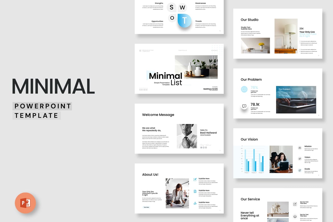 Template PowerPoint Minimalis untuk Presentasi Profesional
