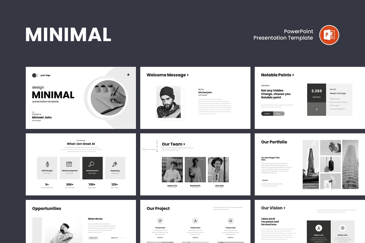 Template PowerPoint Minimalis yang Elegan dan Profesional