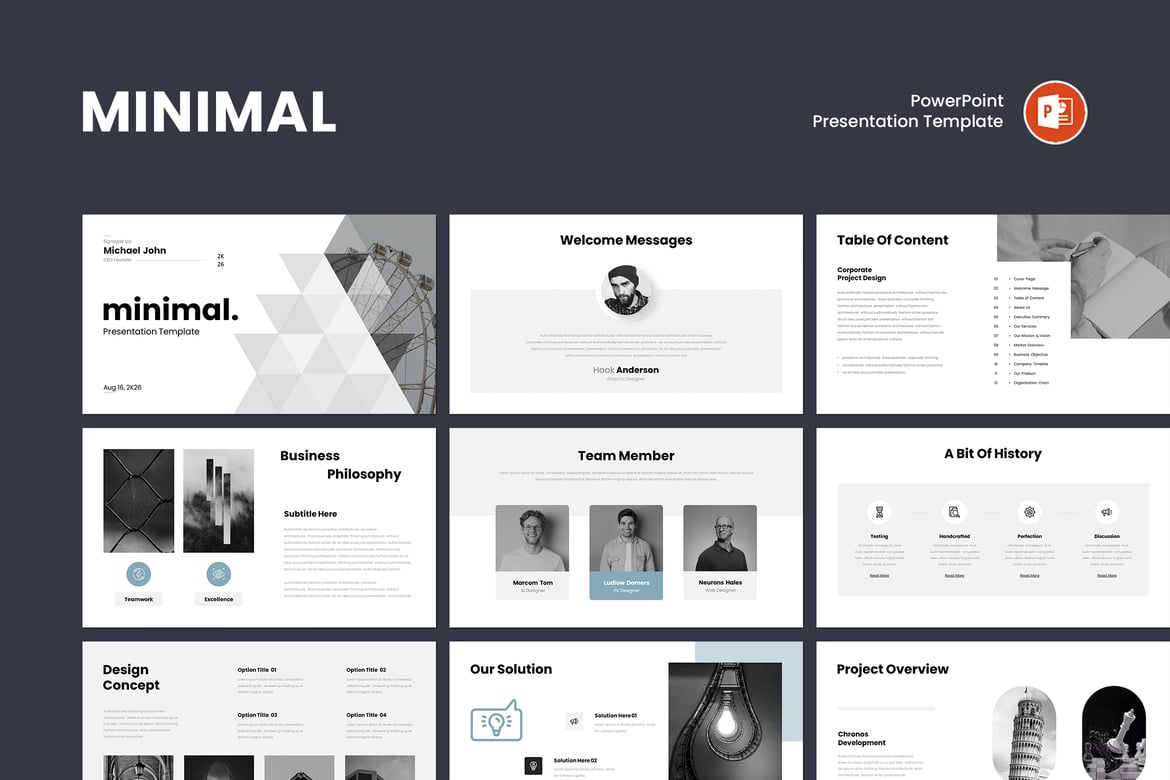 Template Presentasi PowerPoint Minimalis yang Elegan