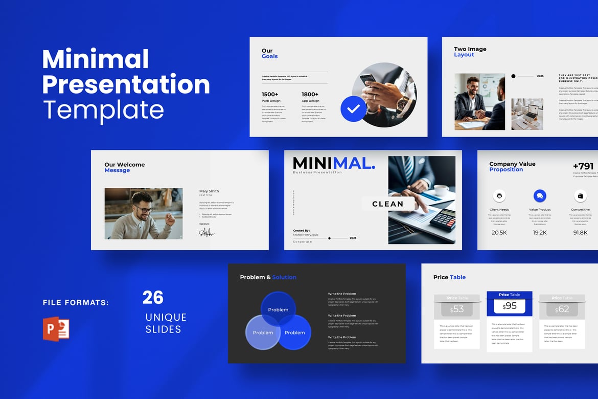Template PowerPoint Presentasi Minimalis yang Profesional dan Kreatif