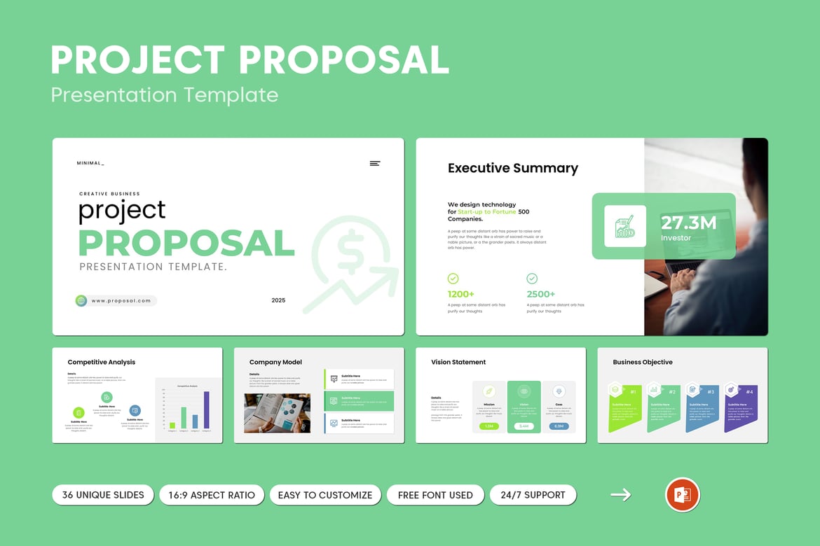 Template PowerPoint Proposal Proyek Minimalis dan Profesional