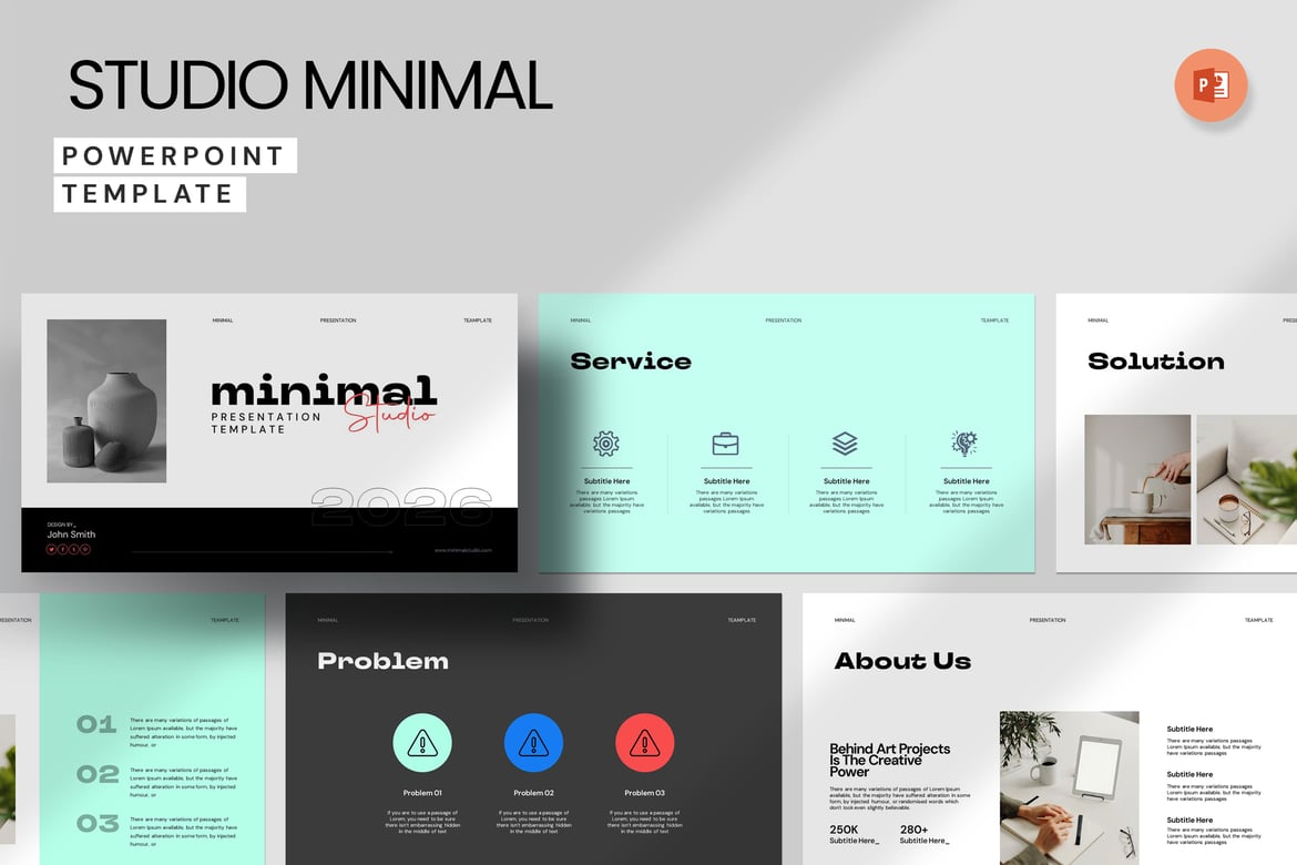 Template PowerPoint Minimalis untuk Presentasi Profesional