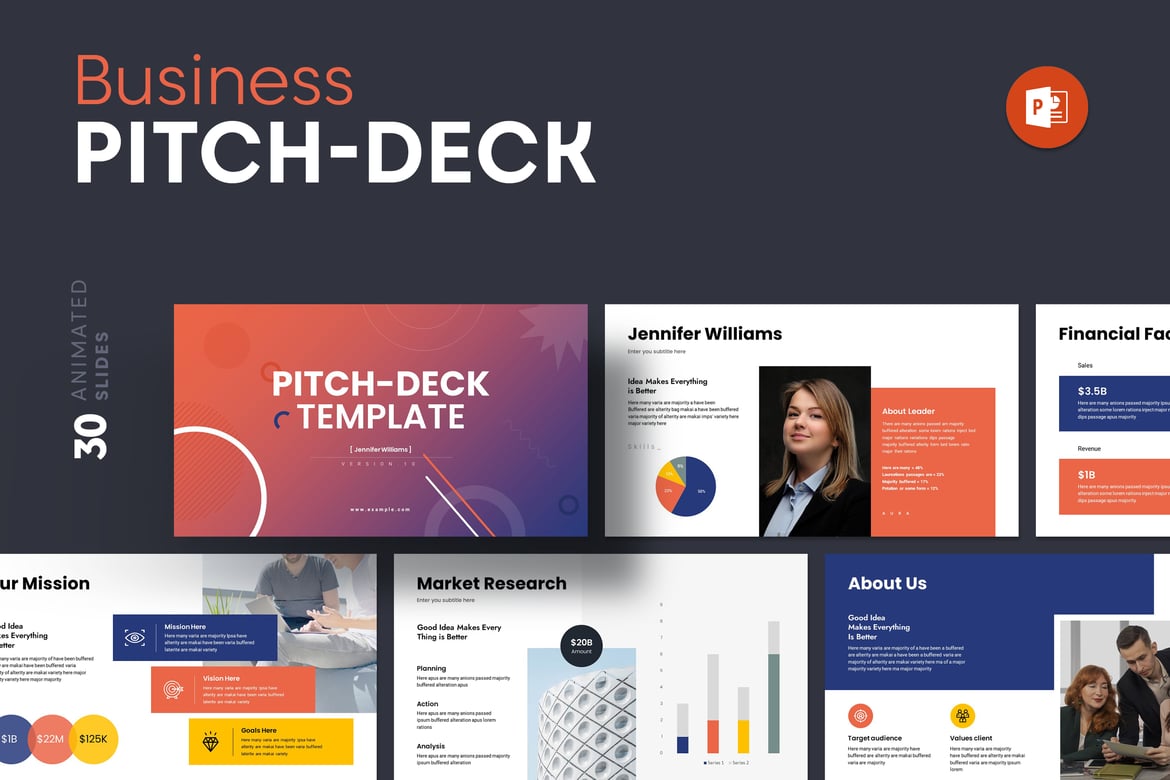 Template PowerPoint Pitch-Deck Gaya Minimalis yang Menarik
