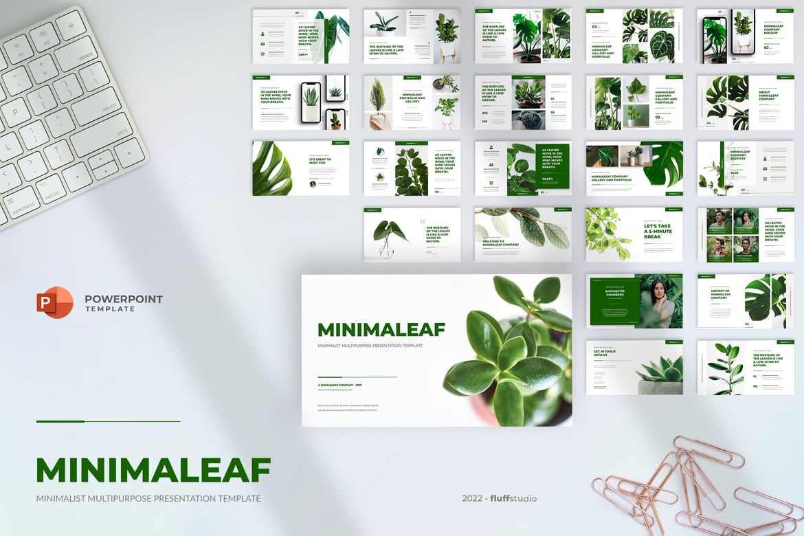 Minimaleaf - Template PowerPoint Minimalis yang Modern dan Profesional
