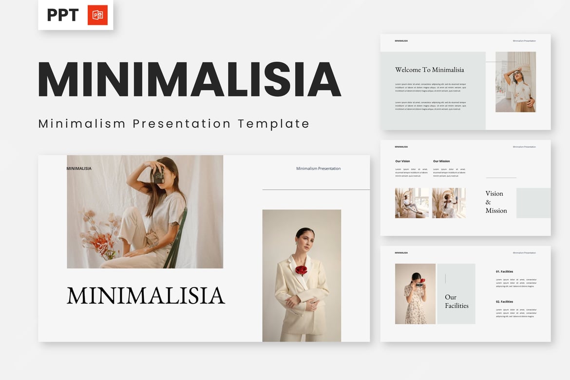 Minimalisia - Template Powerpoint Minimalis yang Elegan