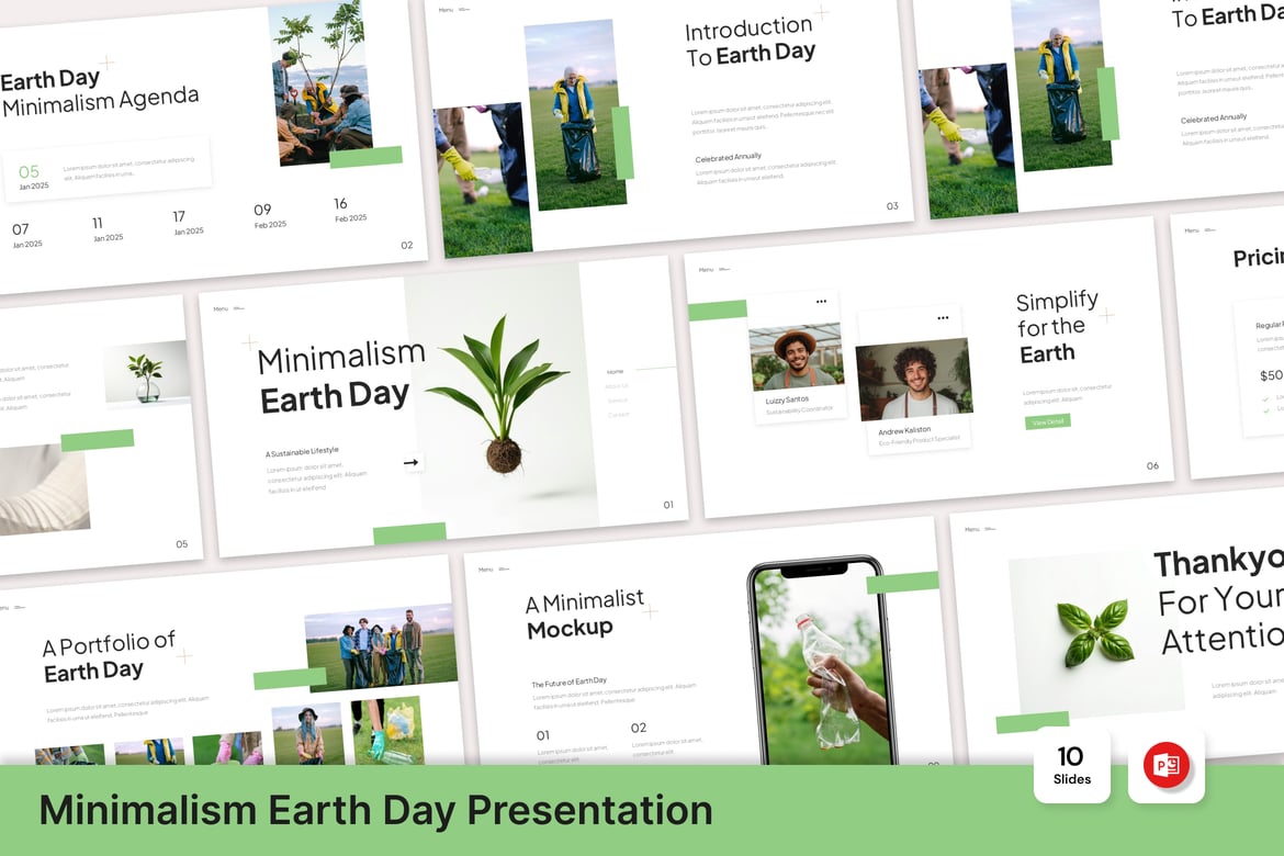 Template Presentasi PowerPoint Minimalis untuk Hari Bumi
