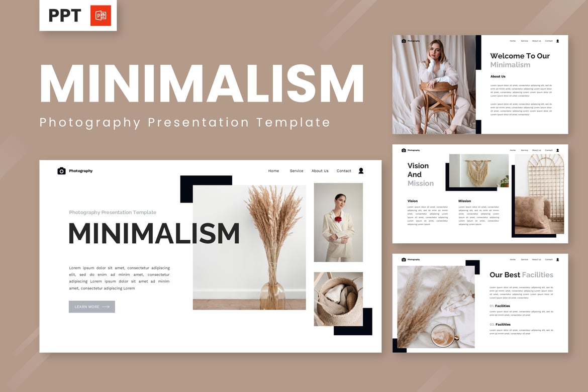 Template Powerpoint Fotografi Minimalis yang Menawan