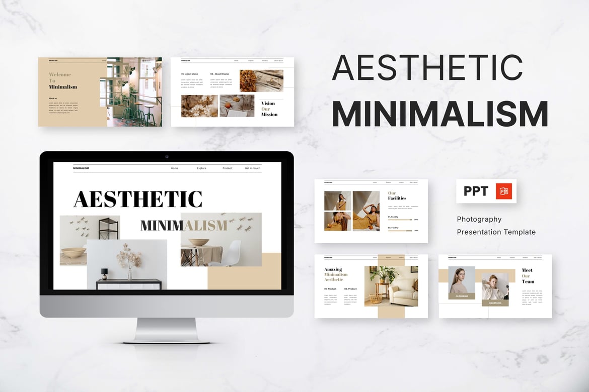 Template Presentasi PowerPoint Minimalis untuk Fotografi