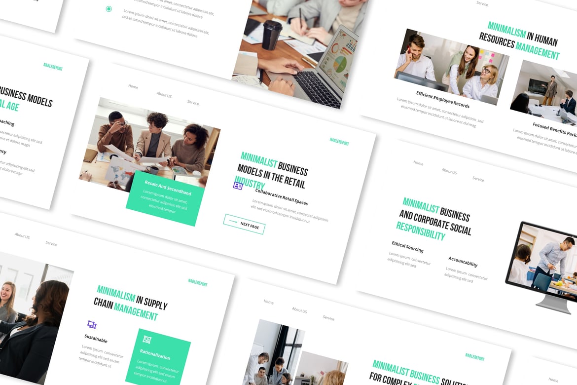 Template Powerpoint Laporan Bisnis Minimalis yang Elegan