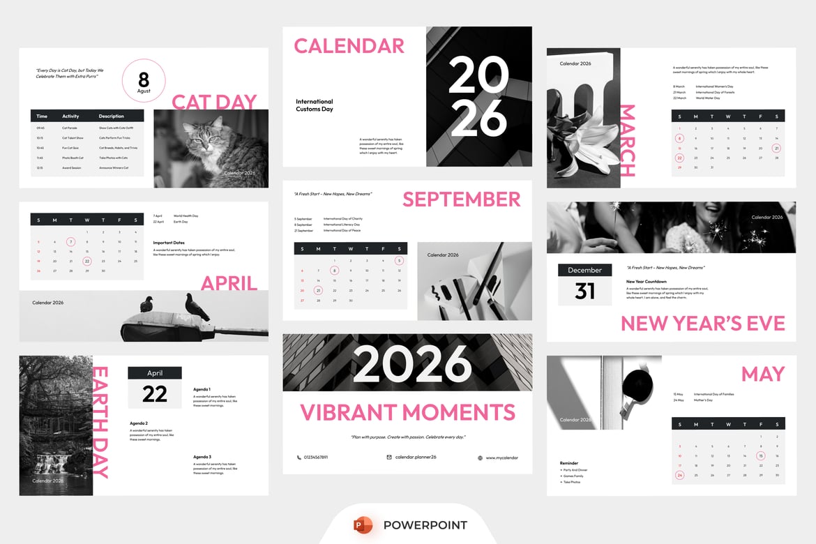 Template Presentasi Kalender Minimalis 2026