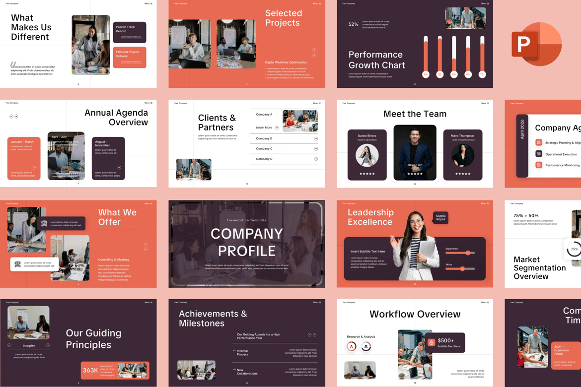 Template PPT Profil Perusahaan Minimalis yang Menarik