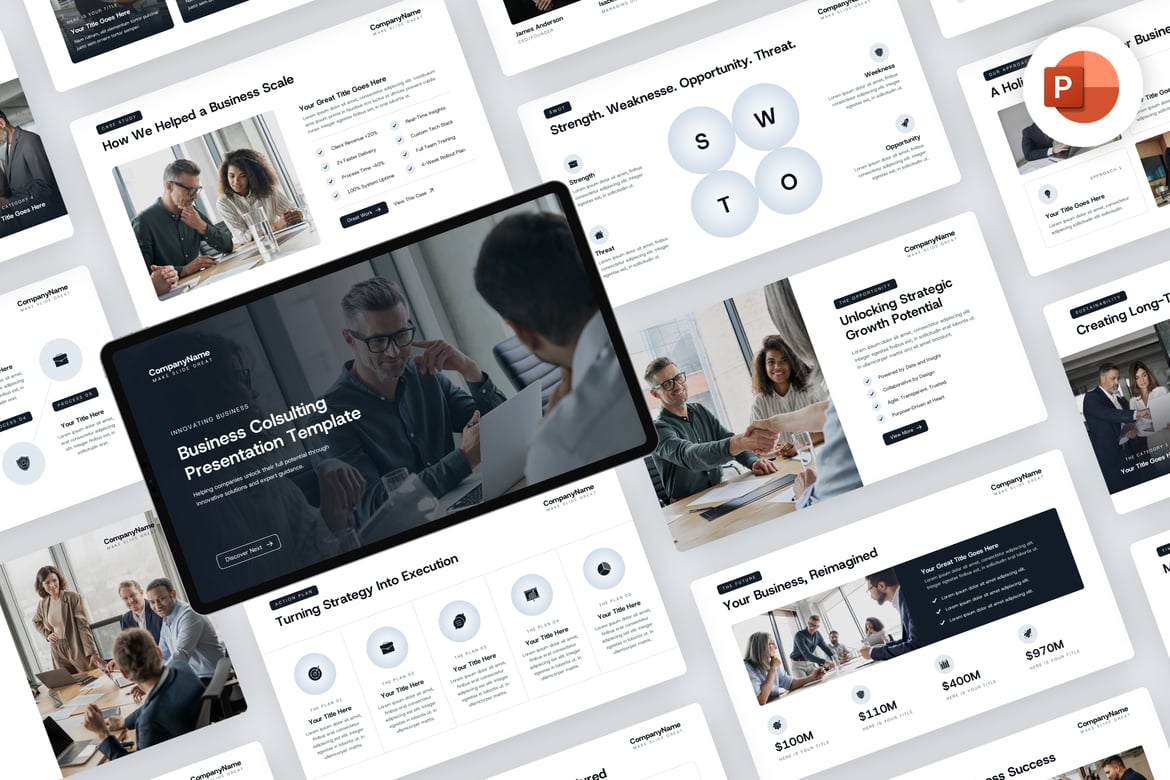Template Presentasi PowerPoint Konsultasi Minimalis 014