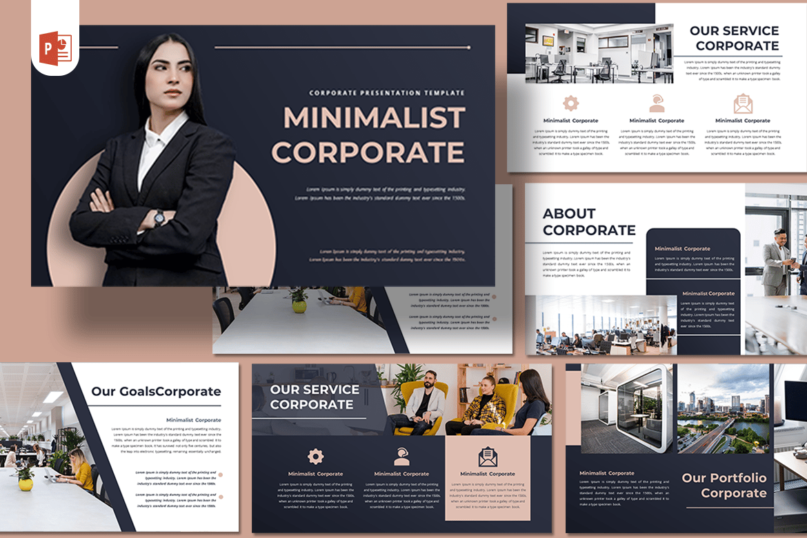 Template Presentasi PowerPoint Minimalis untuk Korporasi