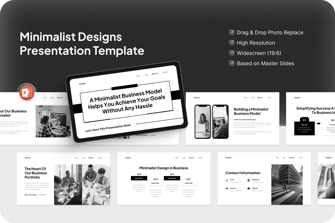 Template Presentasi PowerPoint Desain Minimalis yang Elegan