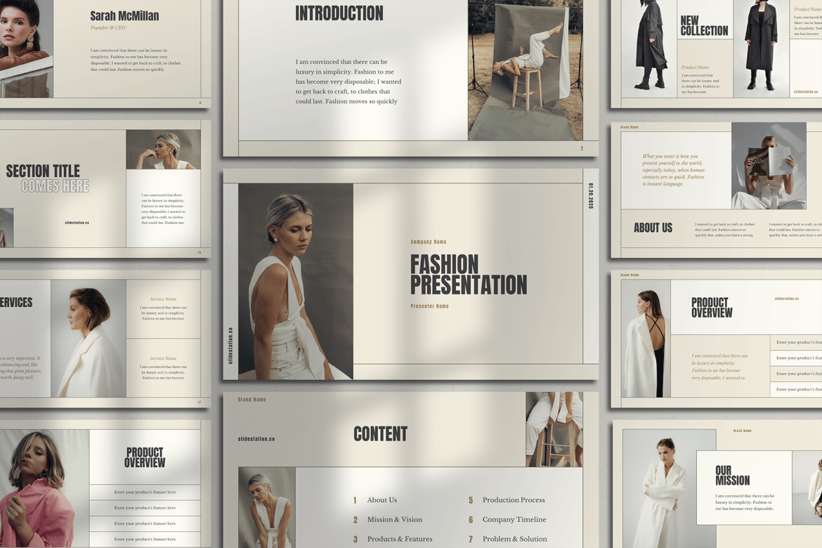 Template PowerPoint Fashion Minimalis yang Elegan