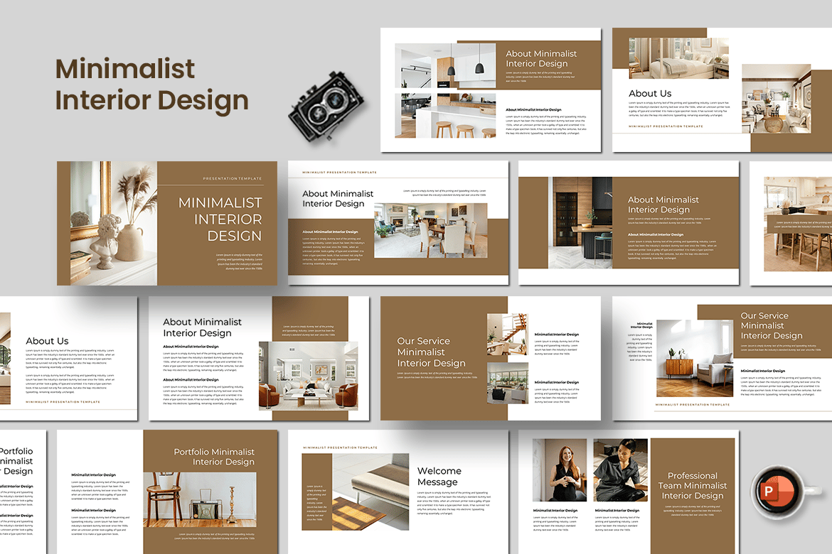 Template PowerPoint Desain Interior Minimalis yang Elegan
