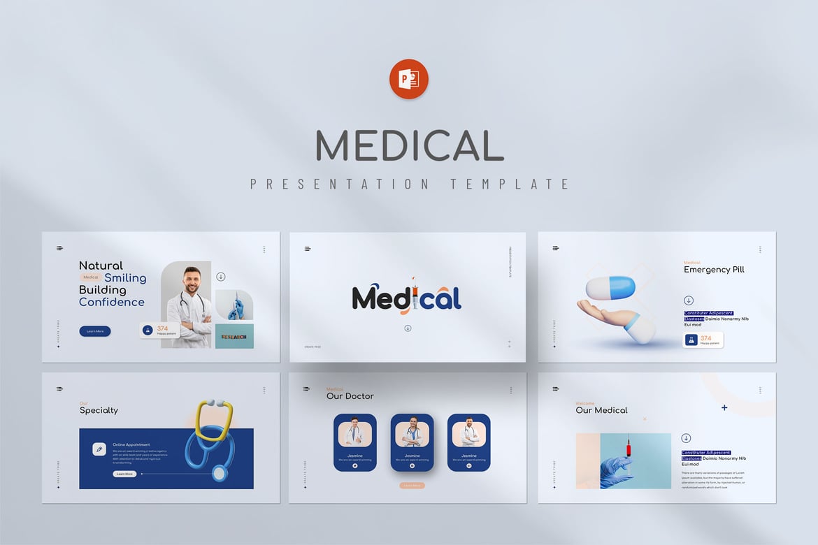 Template PowerPoint Medis Minimalis yang Elegan