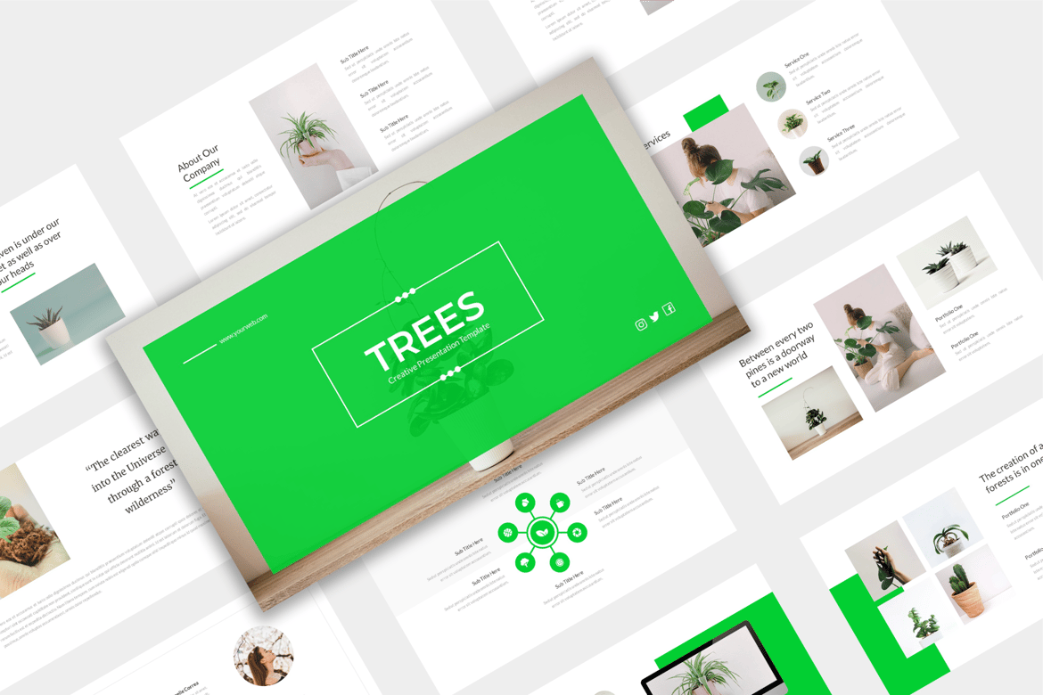 Template PowerPoint Minimalis Bertema Alam yang Menarik