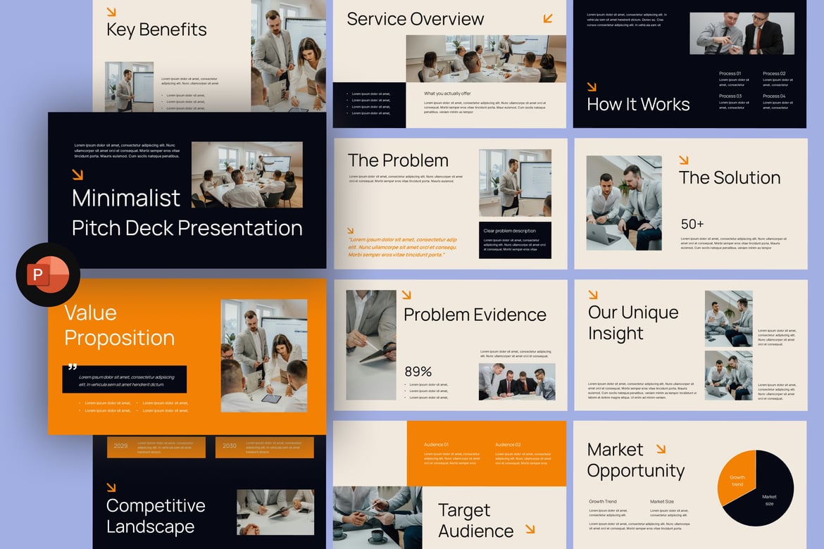 Template Presentasi Pitch Deck Minimalis yang Modern