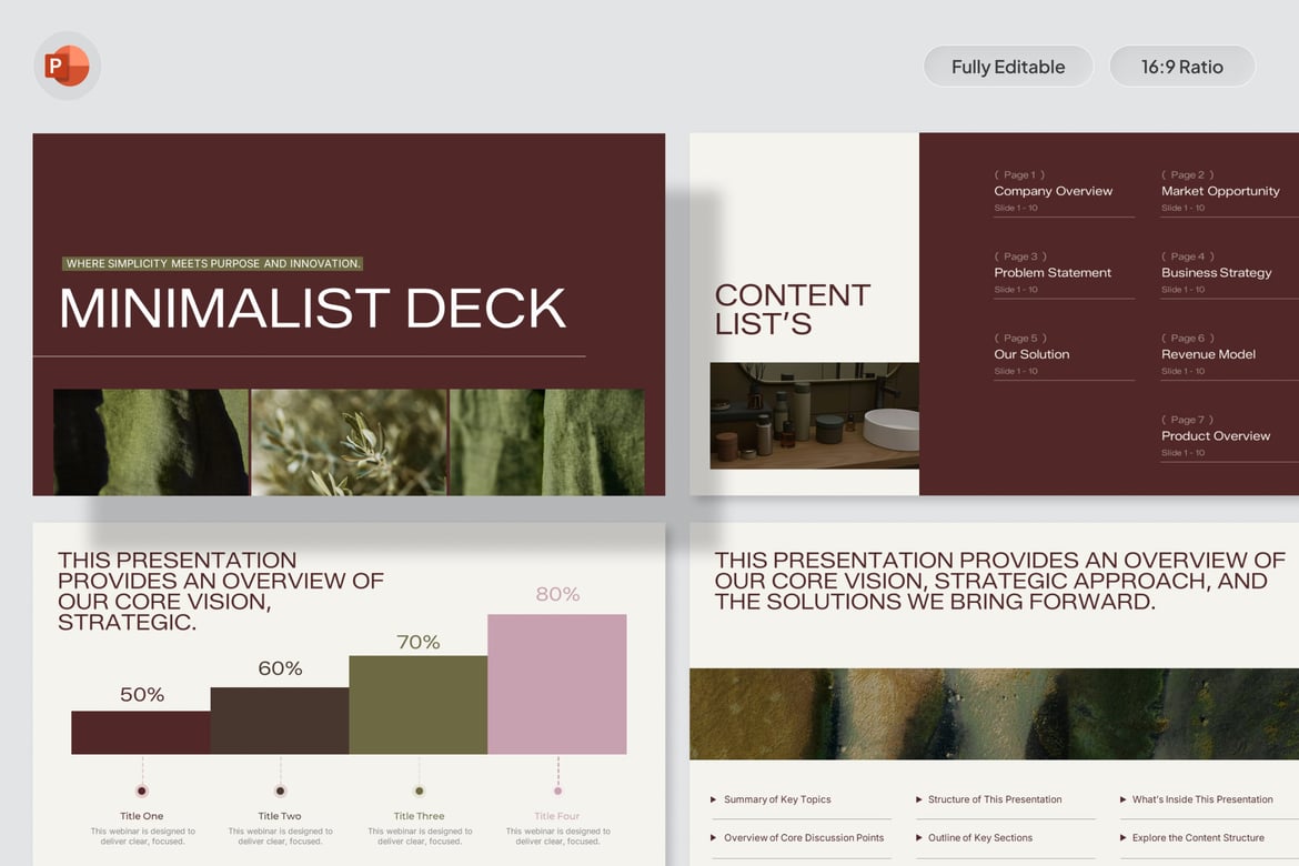 Template Presentasi Pitch Deck Minimalis - PowerPoint yang Elegan
