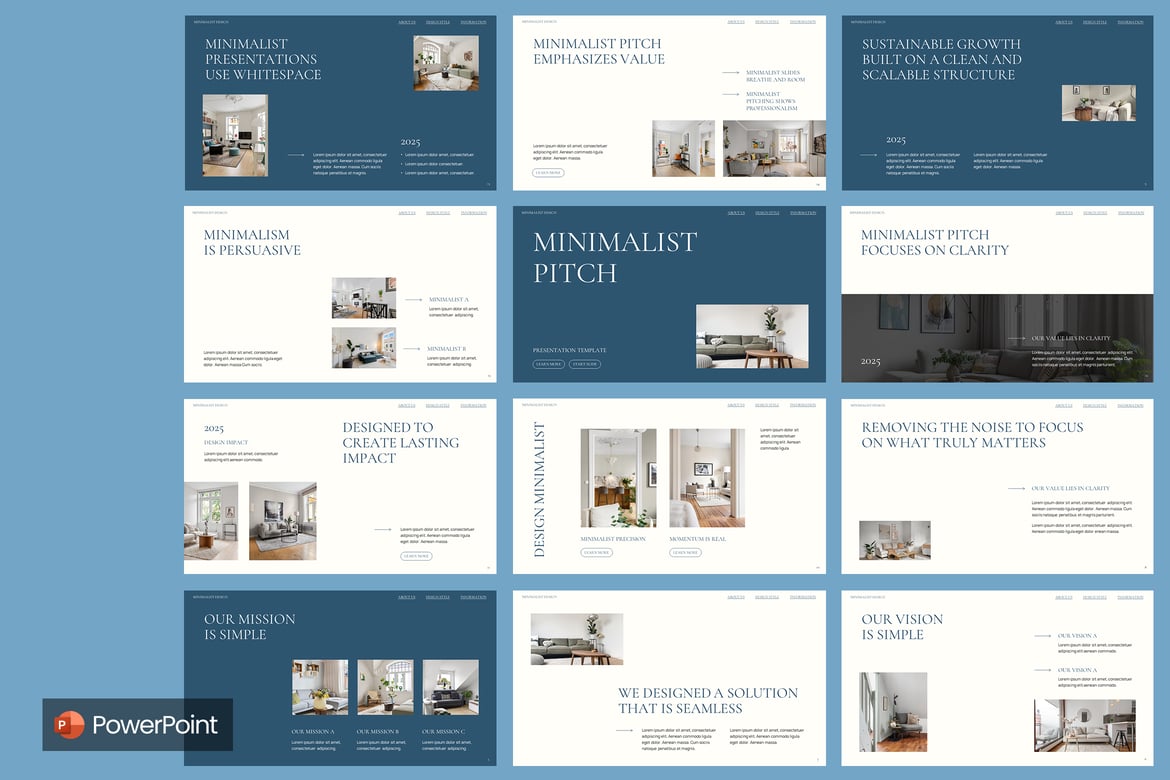 Template PowerPoint Pitch Minimalis yang Elegan