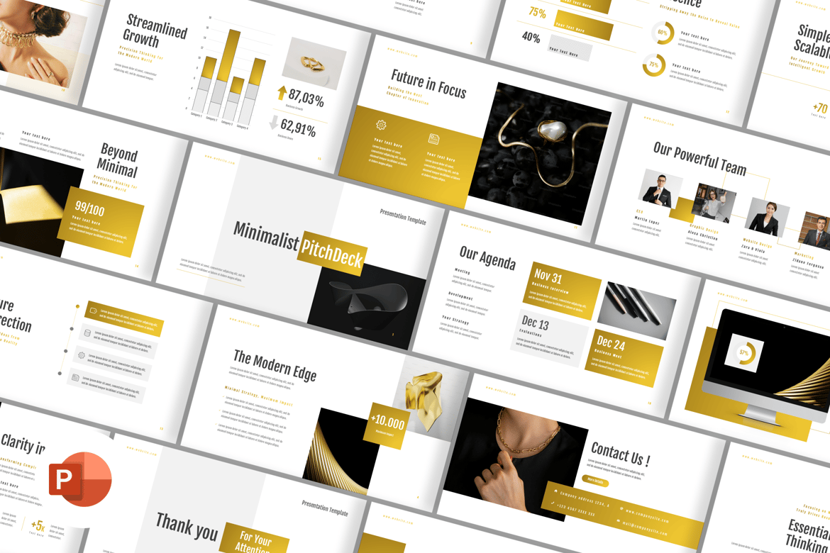 Template Presentasi PowerPoint Minimalis untuk Pitchdeck yang Menarik