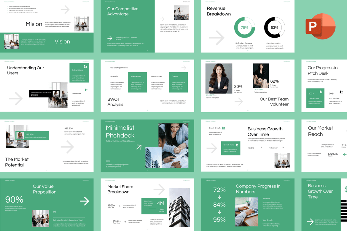 Template Presentasi Pitch Minimalis yang Menarik