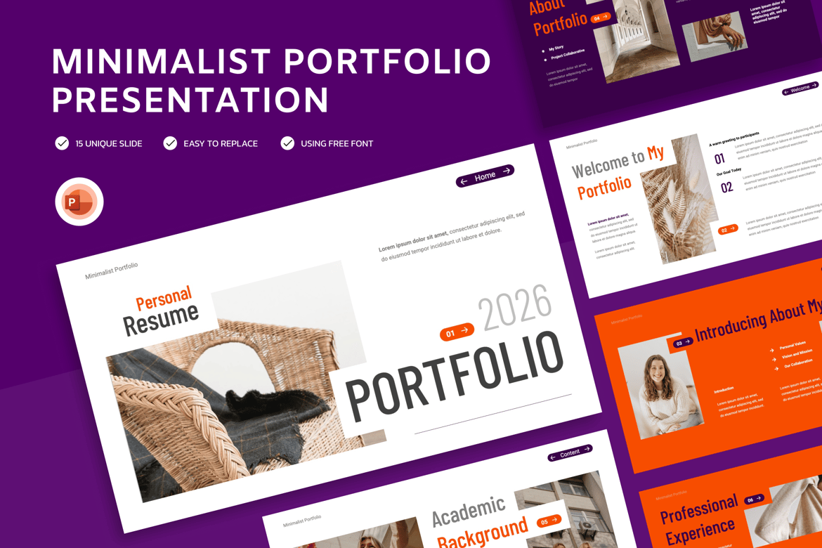 Template Presentasi Portofolio Minimalis yang Elegan
