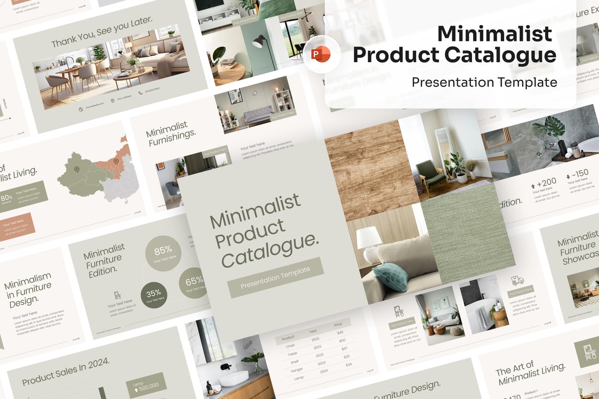 Template PowerPoint Katalog Produk Minimalis yang Menarik