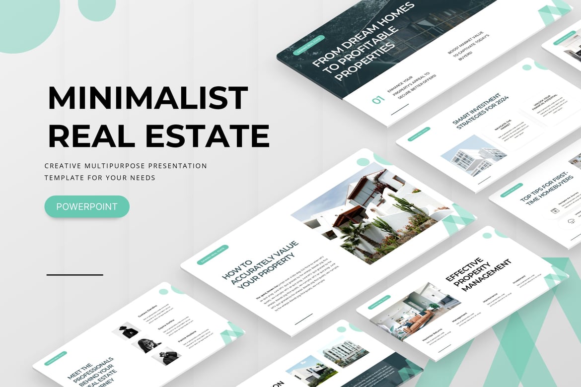 Template Powerpoint Real Estat Minimalis yang Elegan