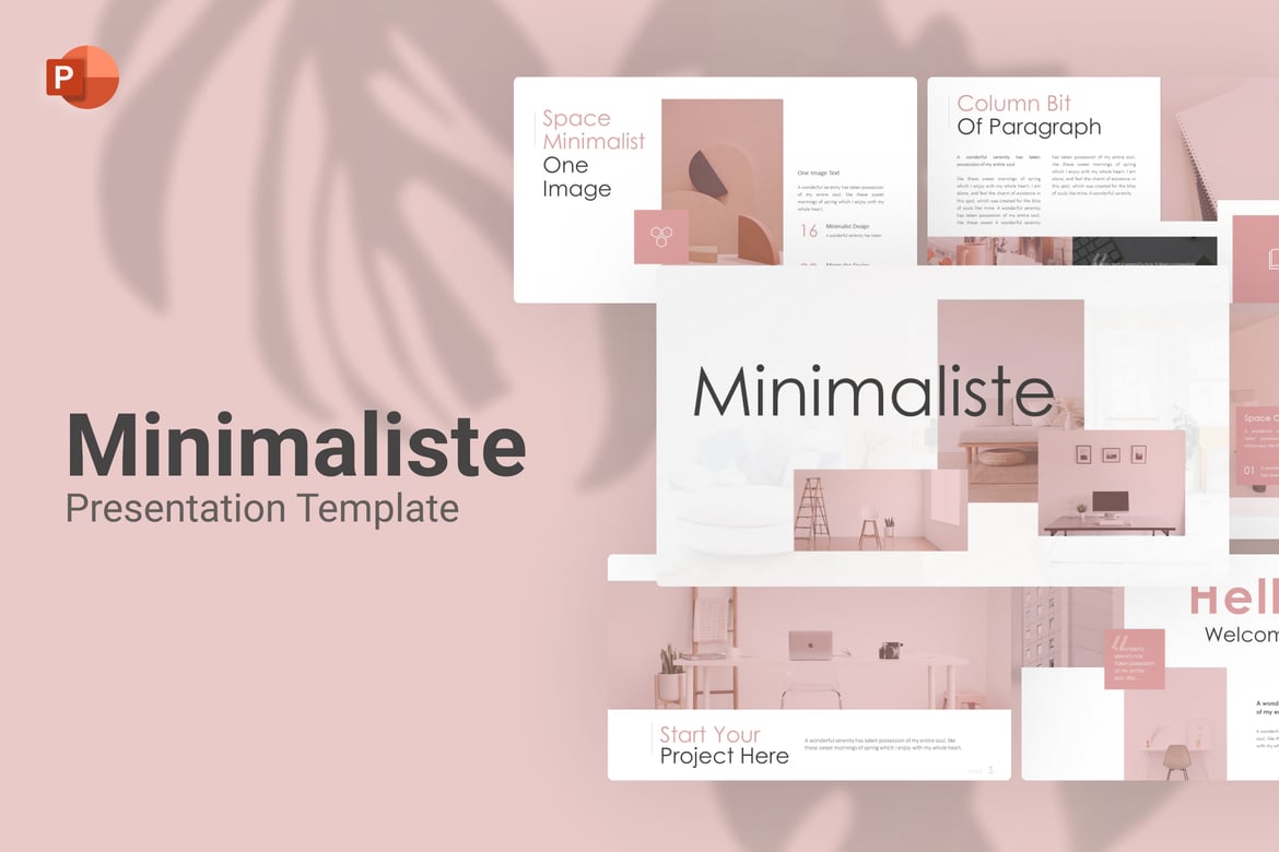 Template PowerPoint Minimalis Minimaliste untuk Presentasi Profesional